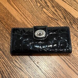 Coach Black Patent Leather Wallet